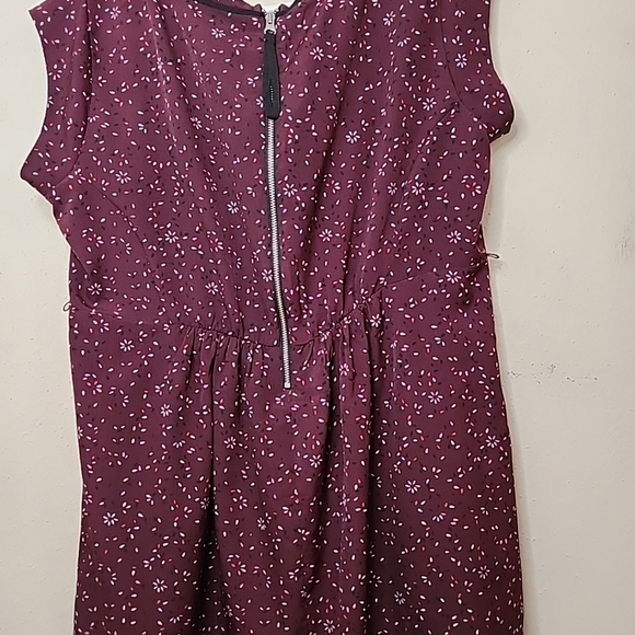 Maternity top short sleeve Burgendy print self tie back zip "Motherhood" Small - Picture 8 of 10